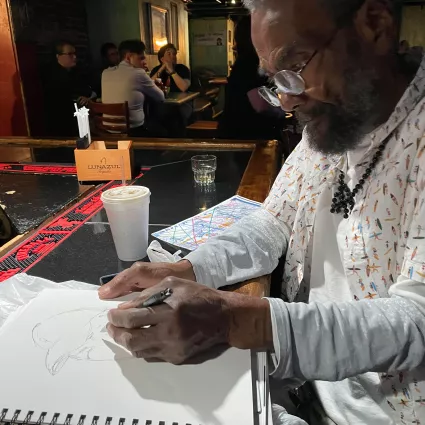 Luther Hampton. At the bar of BB Kings on Beale St.