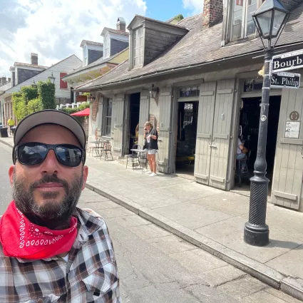 Lafitte's Blacksmith Shop Bar. One of the oldest bars in New Orleans serving drinks since the 1700's.